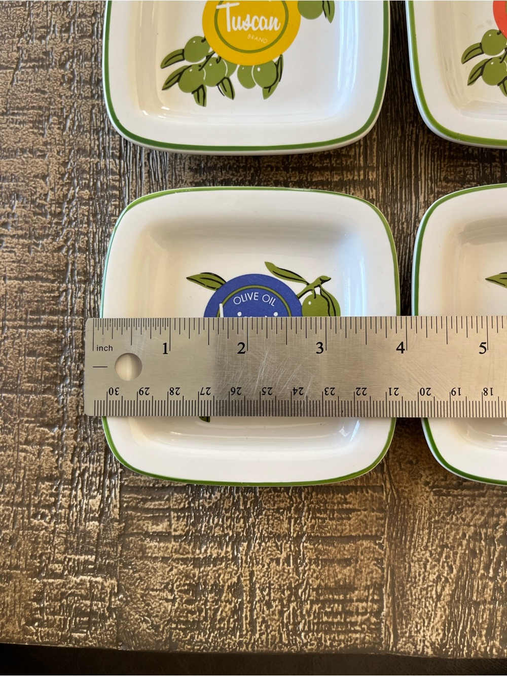 Rosanna Tuscan Green Olive Ceramic Appetizer plate Set - 5-Piece - Picture 6 of 9